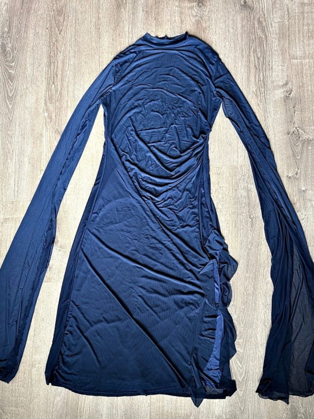 Blue Ruched Mini Dress Size XXL